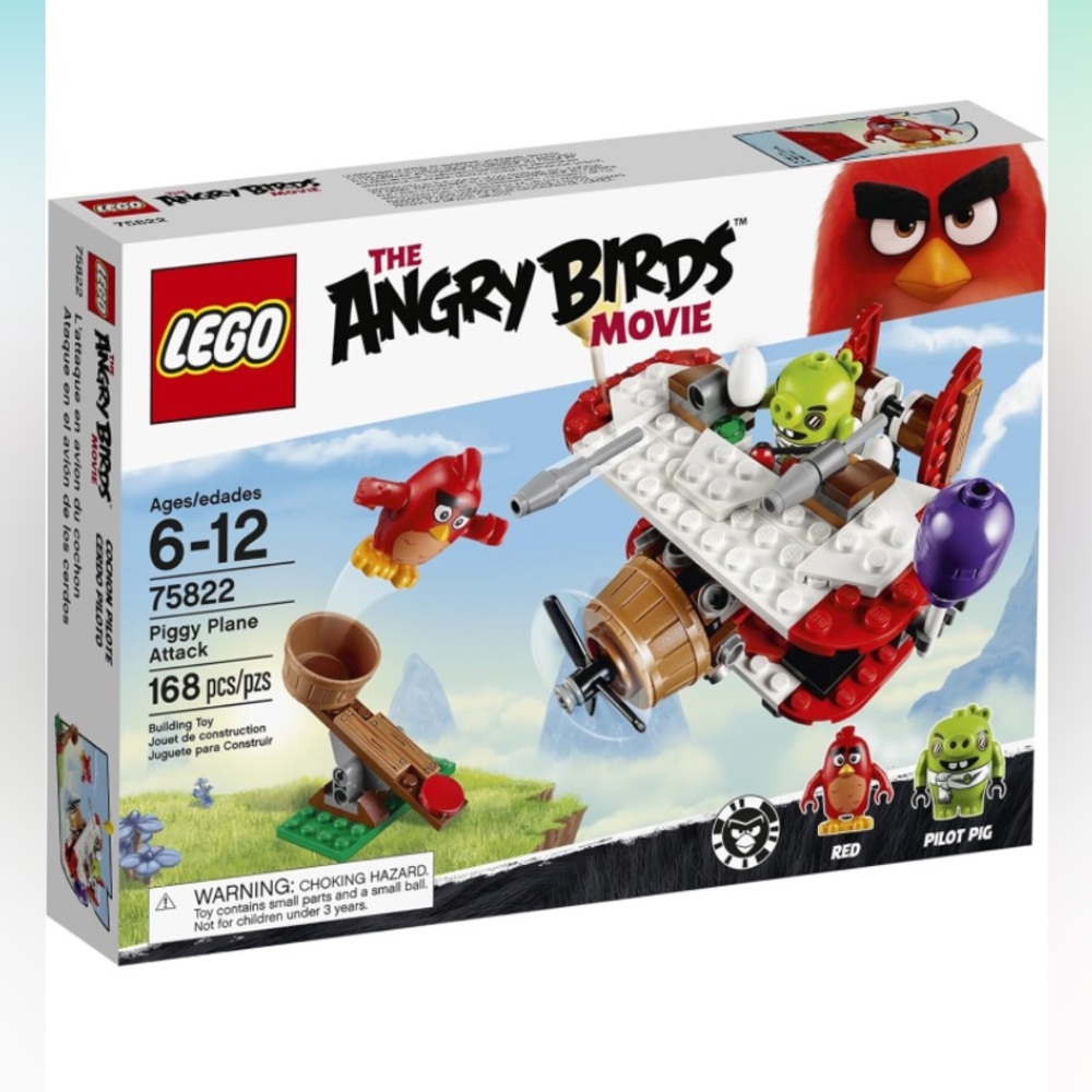 LEGO Angry Birds Movie Piggy Plane Attack 75822 Red Pilot Pig New